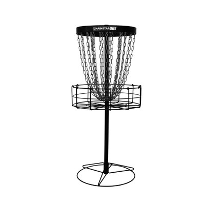 Discraft CHAINSTAR LITE Basket for Disc Golf - black version - shows entire basket with portable base