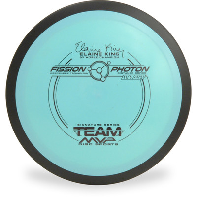 MVP FISSION PHOTON - ELAINE KING Disc Golf Distance Driver Aqua Front View