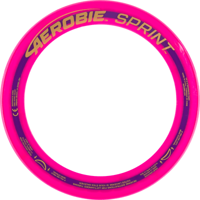 Aerobie SPRINT FLYING RING - 10" Assorted Colors. View of pink ring from the top